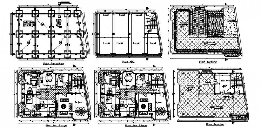 CAD drawings details of residential bungalow autocad software file