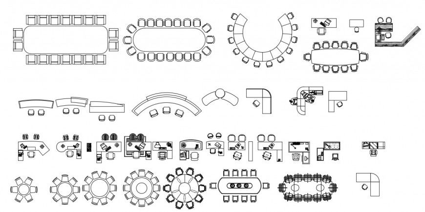 CAd drawings details of round auditorium conference table
