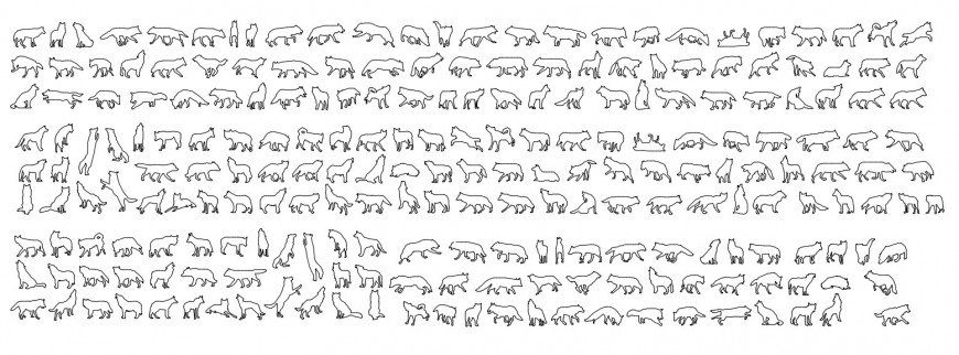 CAd drawings details of row-wise dogs