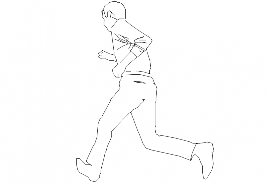 CAd drawings details of running fast people