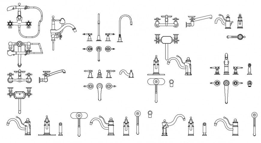 CAd drawings details of sanitary pipes accessories
