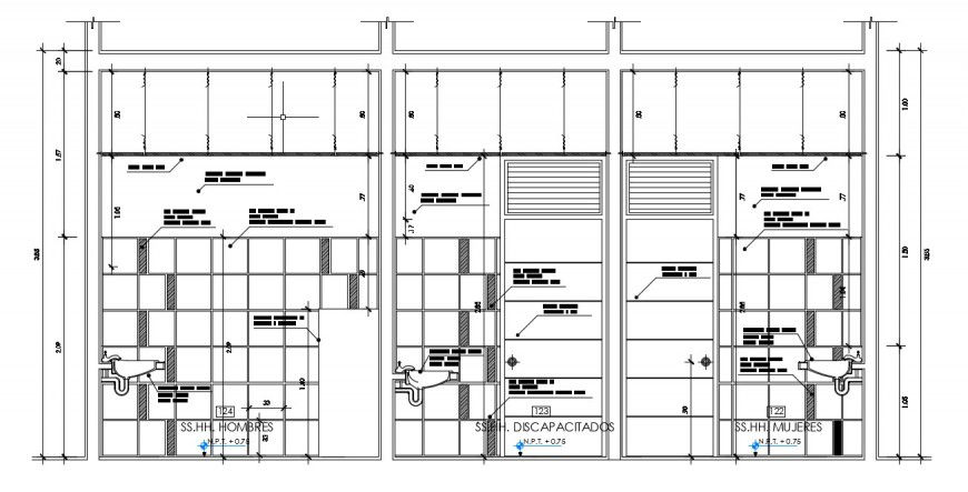 CAD drawings details of sanitary toilet section dwg autocad file