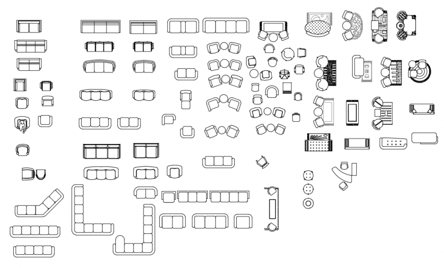 CAd drawings details of sitting seater sofa