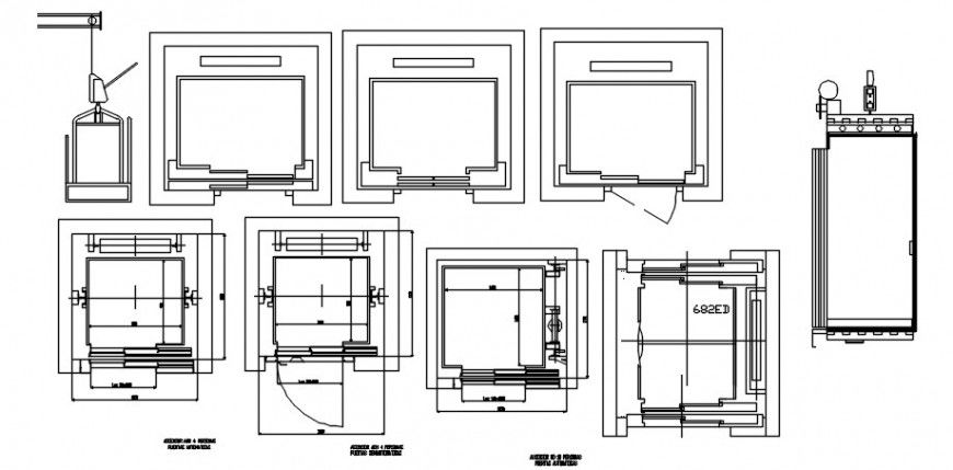 CAd drawings details of small door with doors and windows