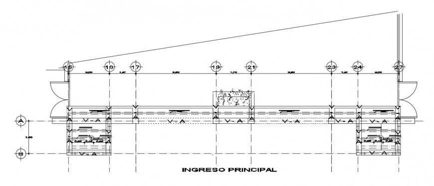 CAD drawings details of structural blocks of RCC units 2d view dwg file