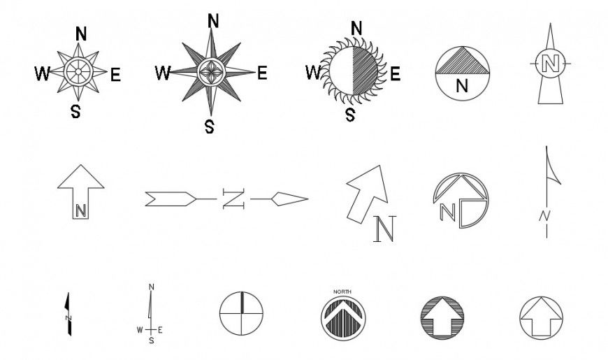 CAd drawings details of sun shine  symbol elevation