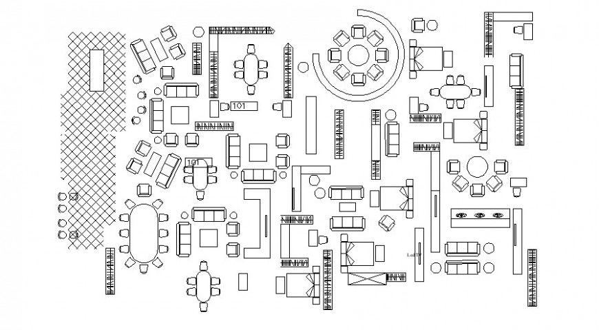 Cad drawings details of table and conference table  