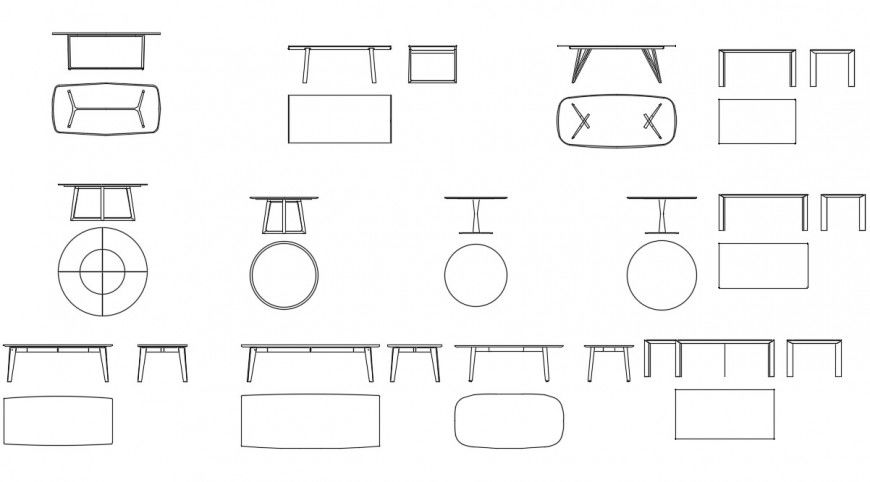 CAd drawings details of tea dining table