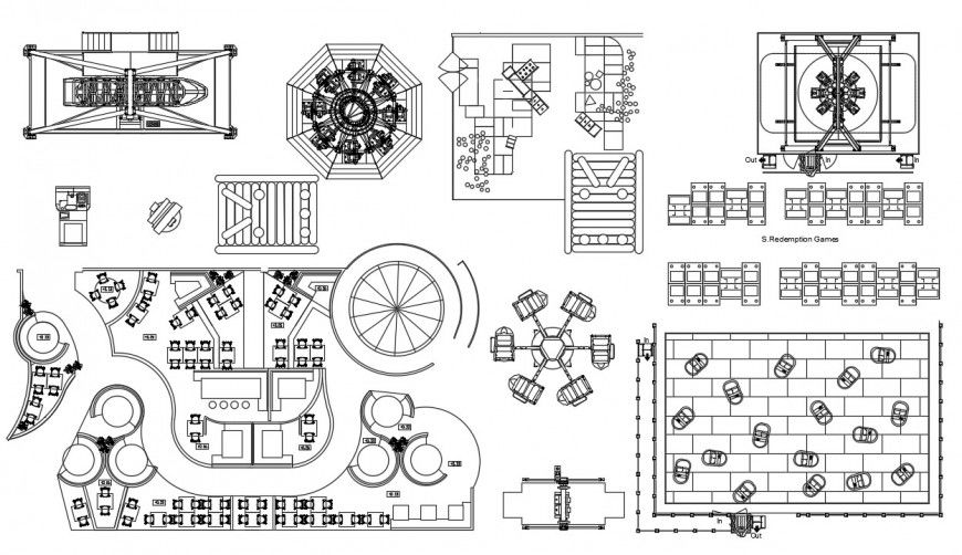 CAd drawings details of the attractions elevation work station