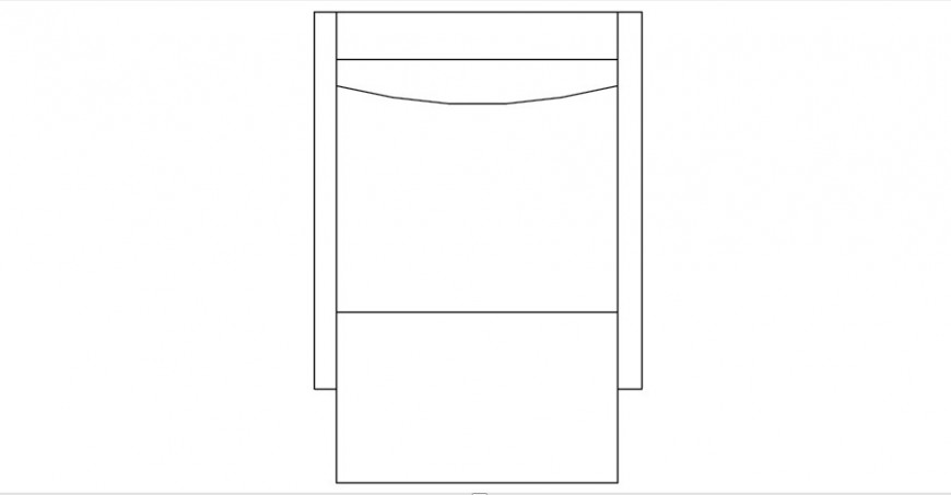 Cad drawings details of the back view of swimming chair