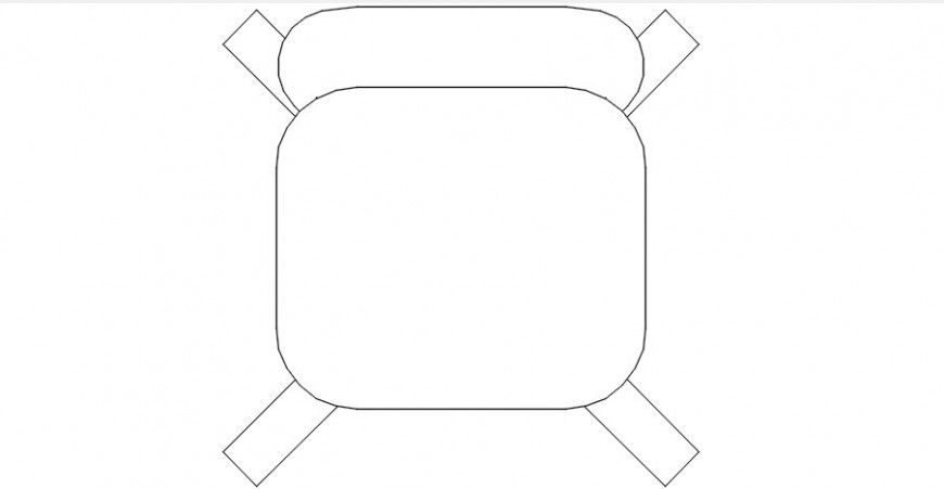 Cad drawings details of the front  view of relaxing chair