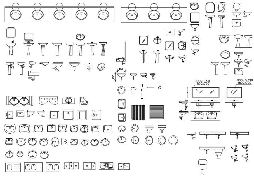 CAd drawings details of the front elevation of the closet, bath tub, wash basin