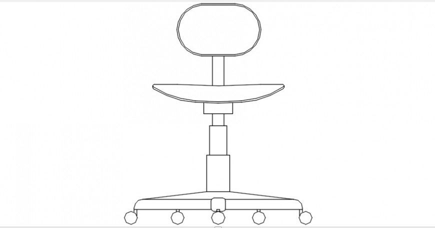 Cad drawings details of the front view of manager chair