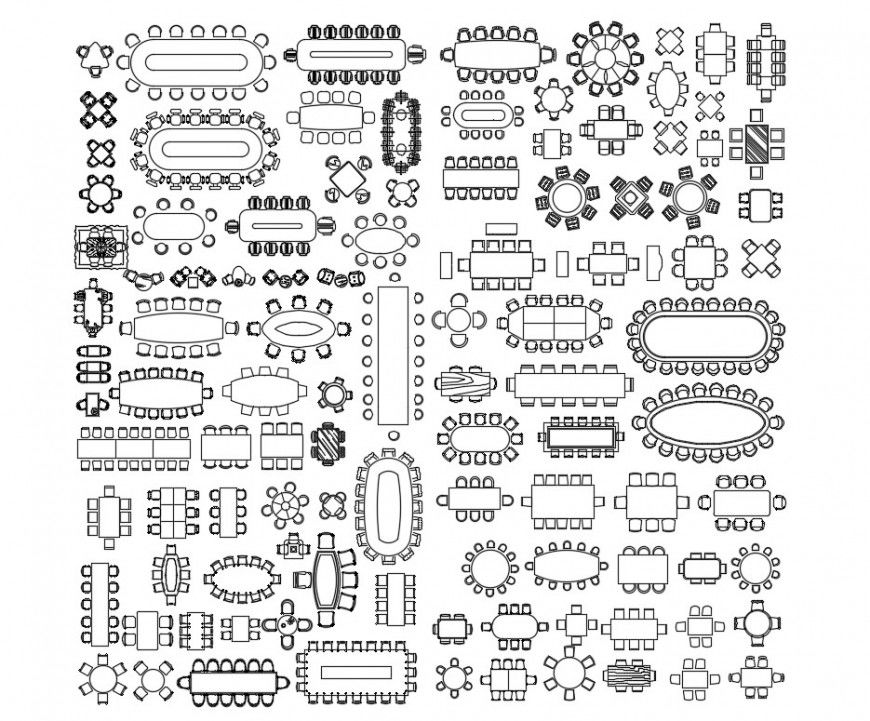 CAd drawings details of the set of dining area