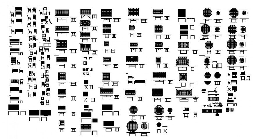 Cad drawings details of the table ,  sofa,  chair  dining table