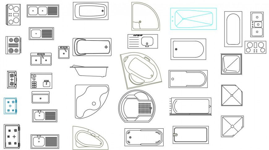 CAd drawings details of the washroom luxury bathtub