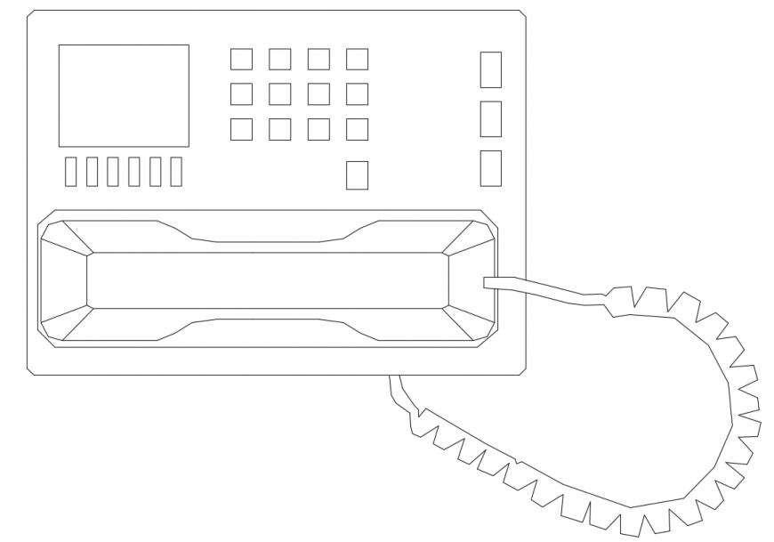 CAd drawings details of top  elevation of landline telephone