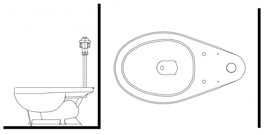 CAd drawings details of top and side elevation of closet