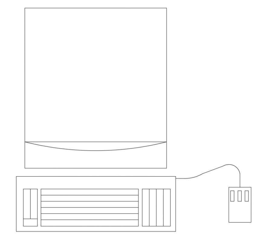 CAd drawings details of top elevation of computer