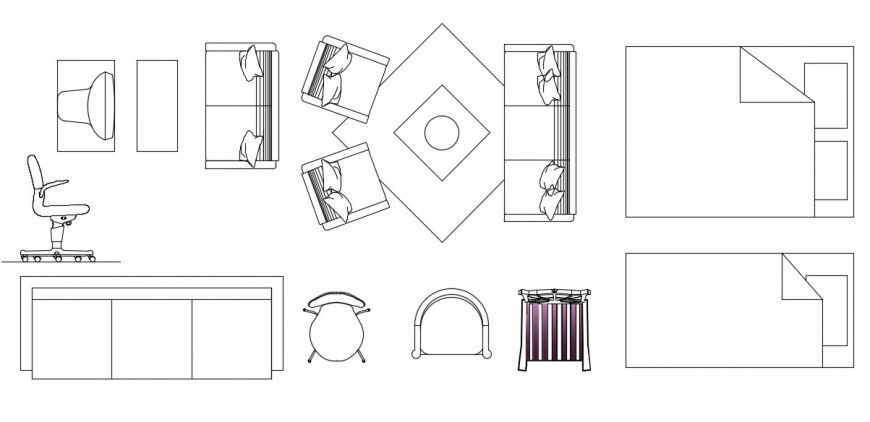 CAd drawings details of top elevation of work station table