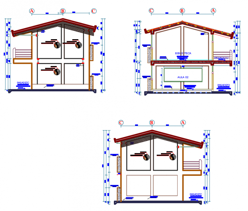 Cad drawings details of top view of  wall exhaust fan