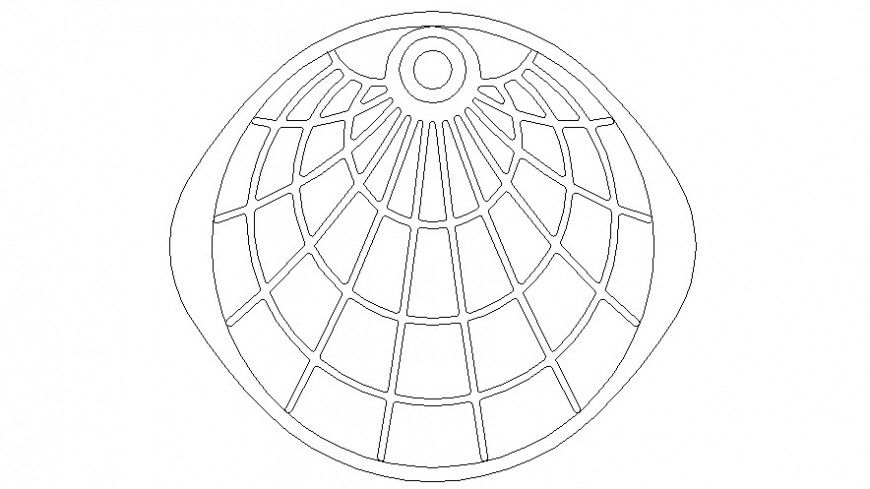 CAD drawings details of top view of luxury   boxed curved