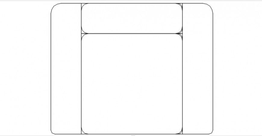 CAd drawings details of top view of one seater sofa