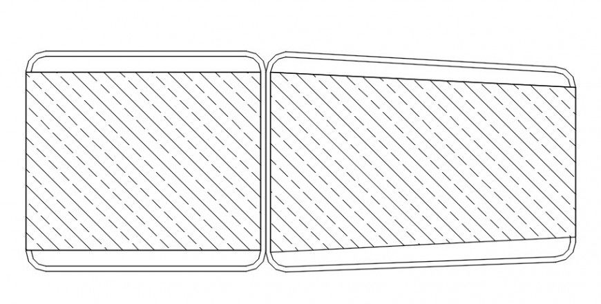 Cad drawings details of top view of swimming lie down chair