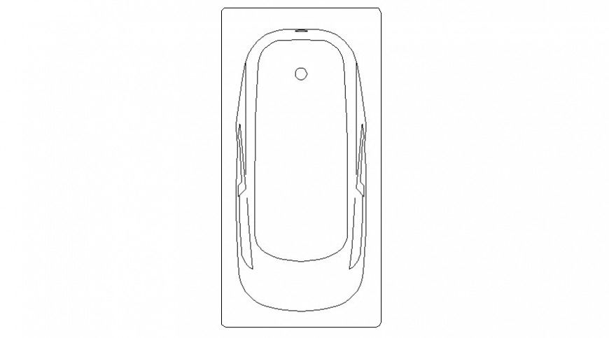 CAd drawings details of top view of washroom bath tub big