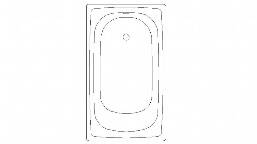 CAd drawings details of top view of washroom  bathtub 
