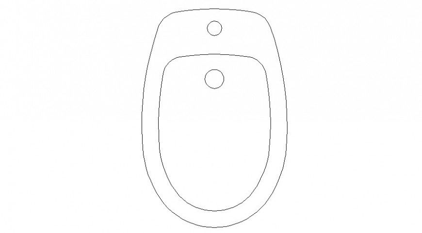 Cad drawings details of top view of washroom closet