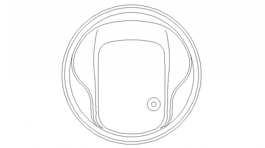 CAd drawings details of top view of washroom jacuzzi