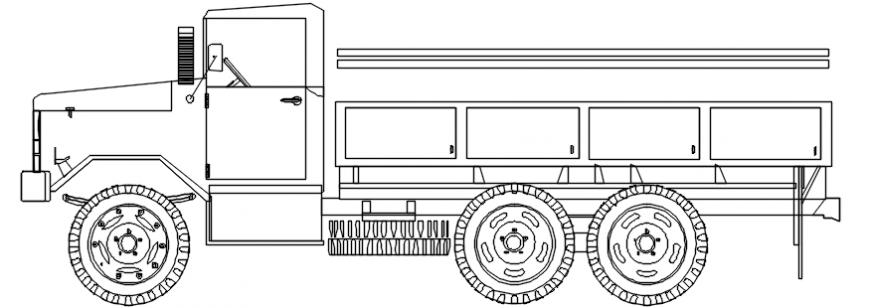 CAd drawings details of truck  other side view  