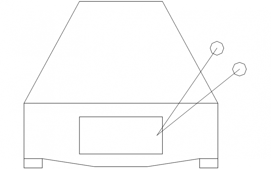 CAd drawings details of TV unit back view