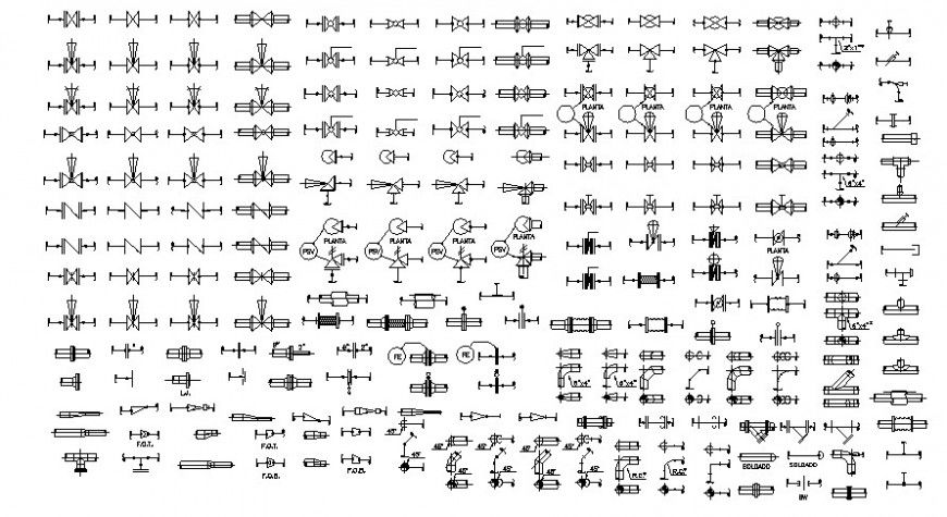 CAd drawings details of various kinds of electrical connection