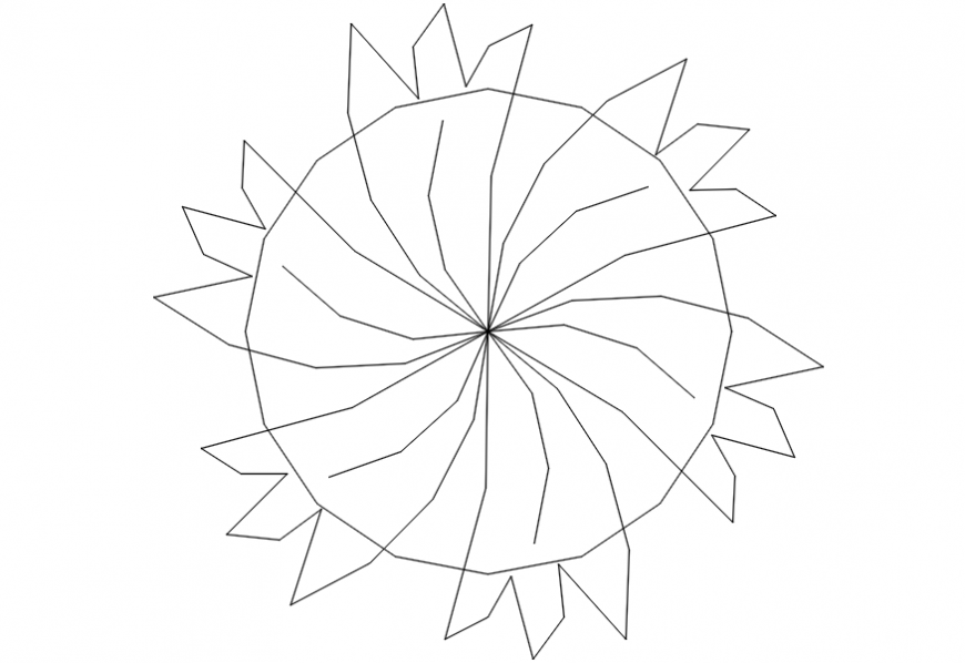 CAd drawings details of vase plant  view from top