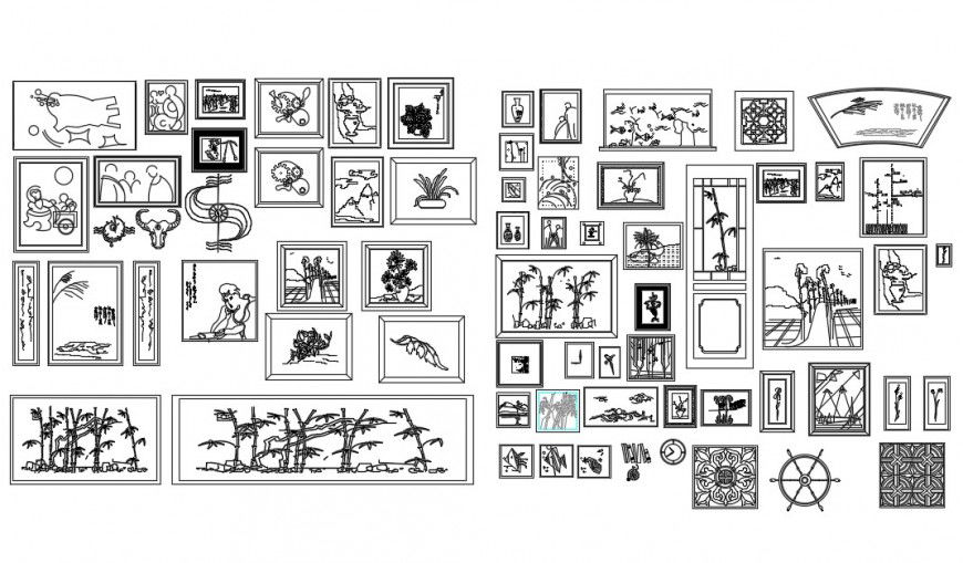 CAd drawings details of wall  painting design