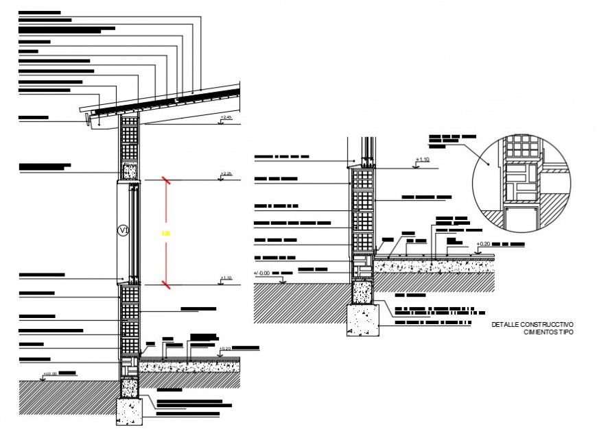 CAD drawings details of wall sectional blocks autocad software file