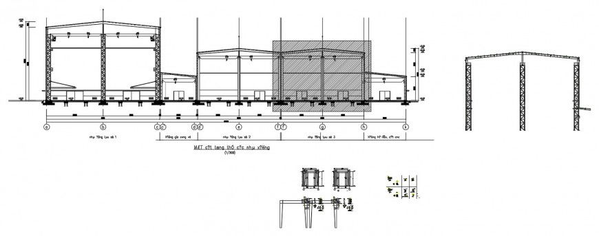 CAd drawings details of warehouse sections dwg file