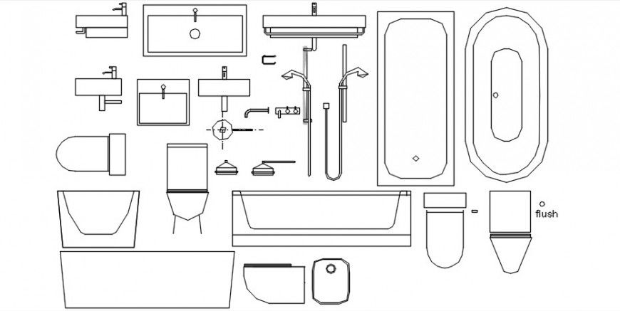 Cad drawings details of wash basin luxury