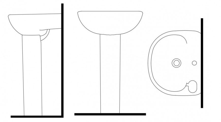 CAd drawings details of washbasin view