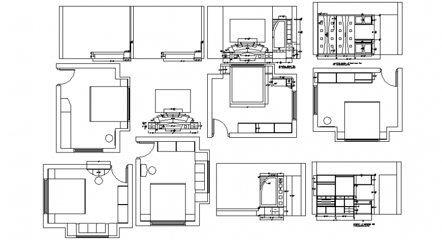 CAD drawings of bedroom 2d view floor plan dwg autocad file