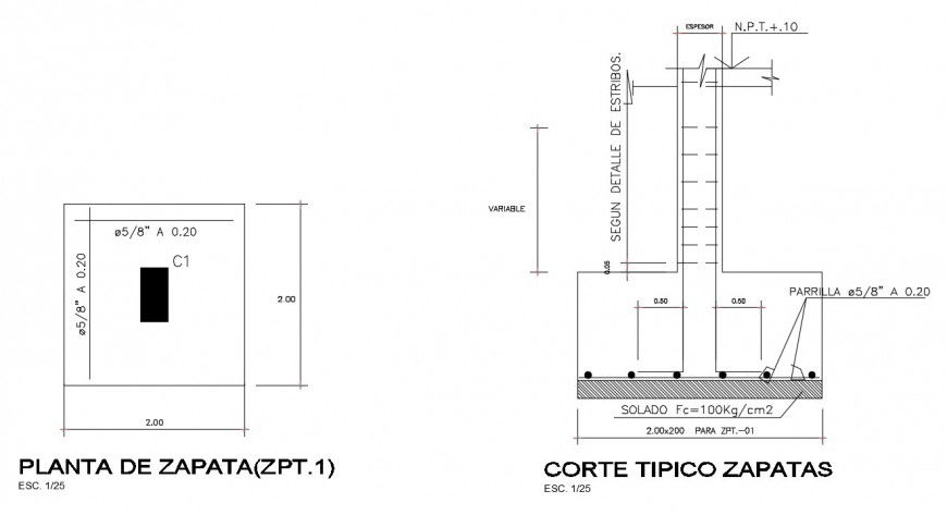 CAD drawings of column installation plan and details dwg file