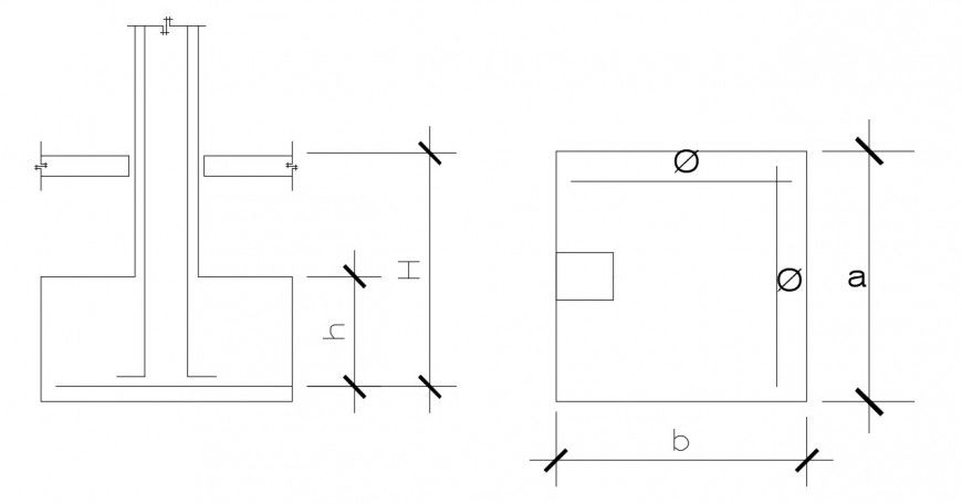 CAD drawings of foundation footing detailing autocad software file