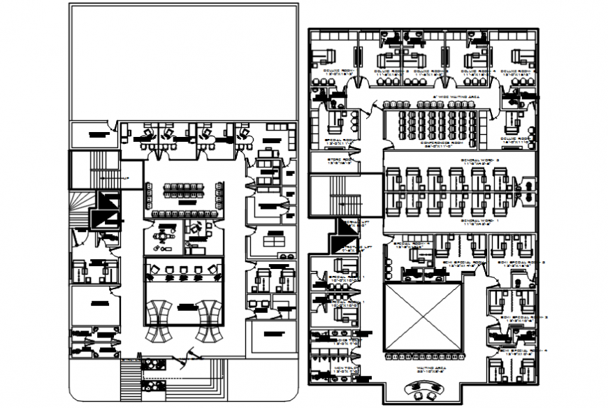 CAD drawings of hospital building layout dwg file