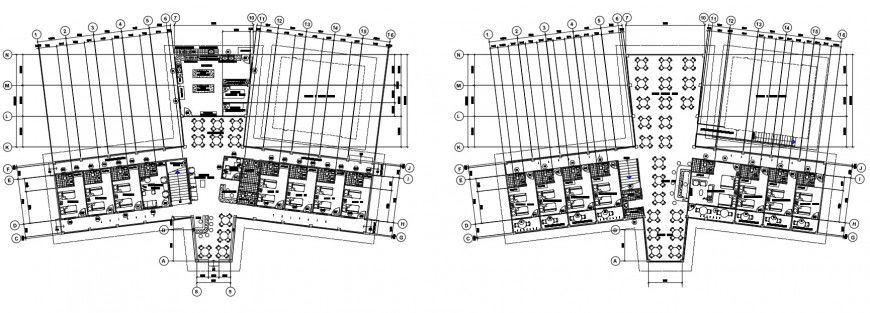 CAD drawings of hotel building floor layout plan dwg autocad file