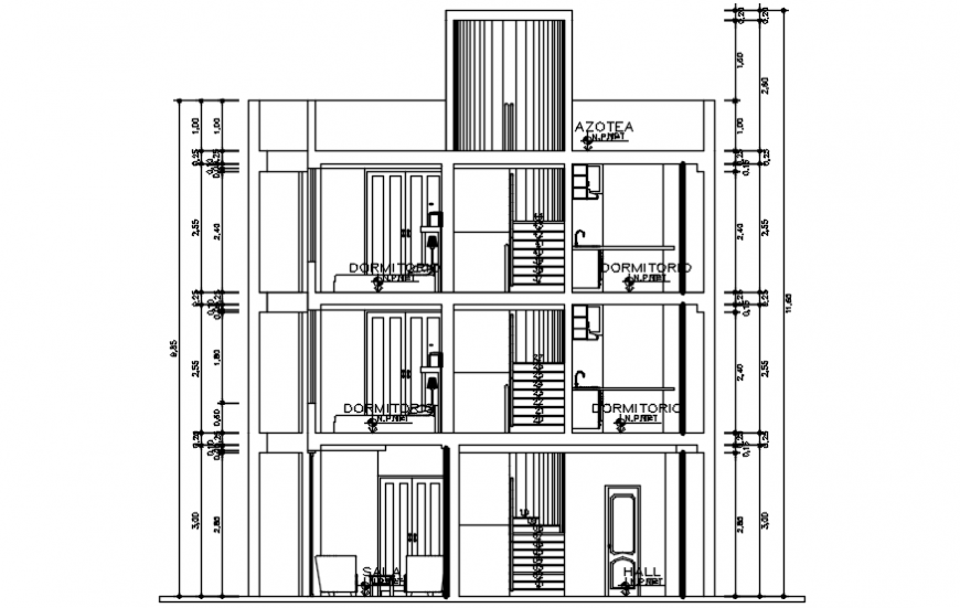 CAD drawings of housing units sections autocad file