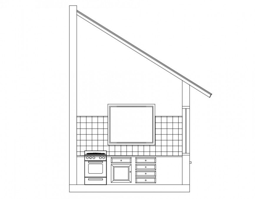 CAd drawings of kitchen elevation 2d view autocad file