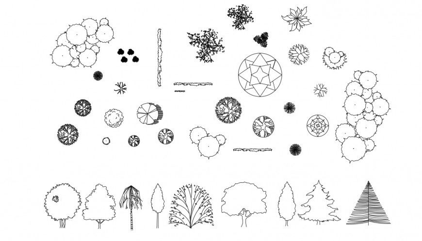 CAD drawings of landscaping block 2d view dwg file