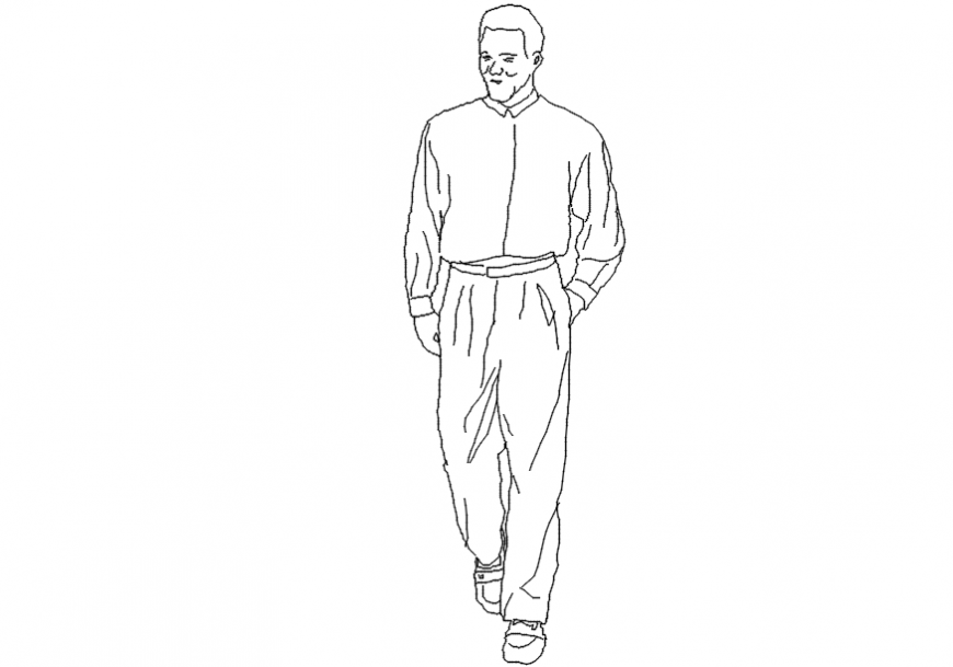 CAD drawings of men 2d view people block autocad file